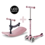 Micro Mini Deluxe Rock & Go LED tõukeratas, tuhmroosa