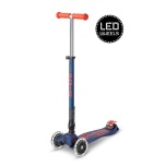 Micro Maxi Deluxe LED kokkuvolditav tõukeratas, mereväesinine